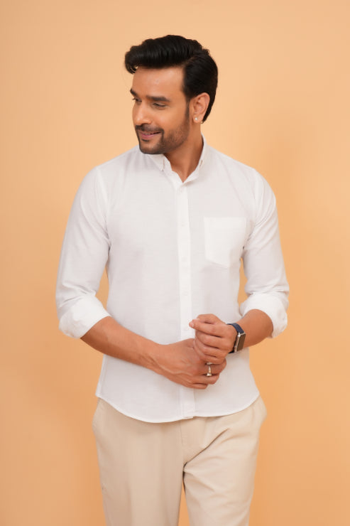 04-Linen Cotton Oxford White