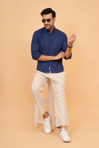 04-Linen Cotton Oxford Blue