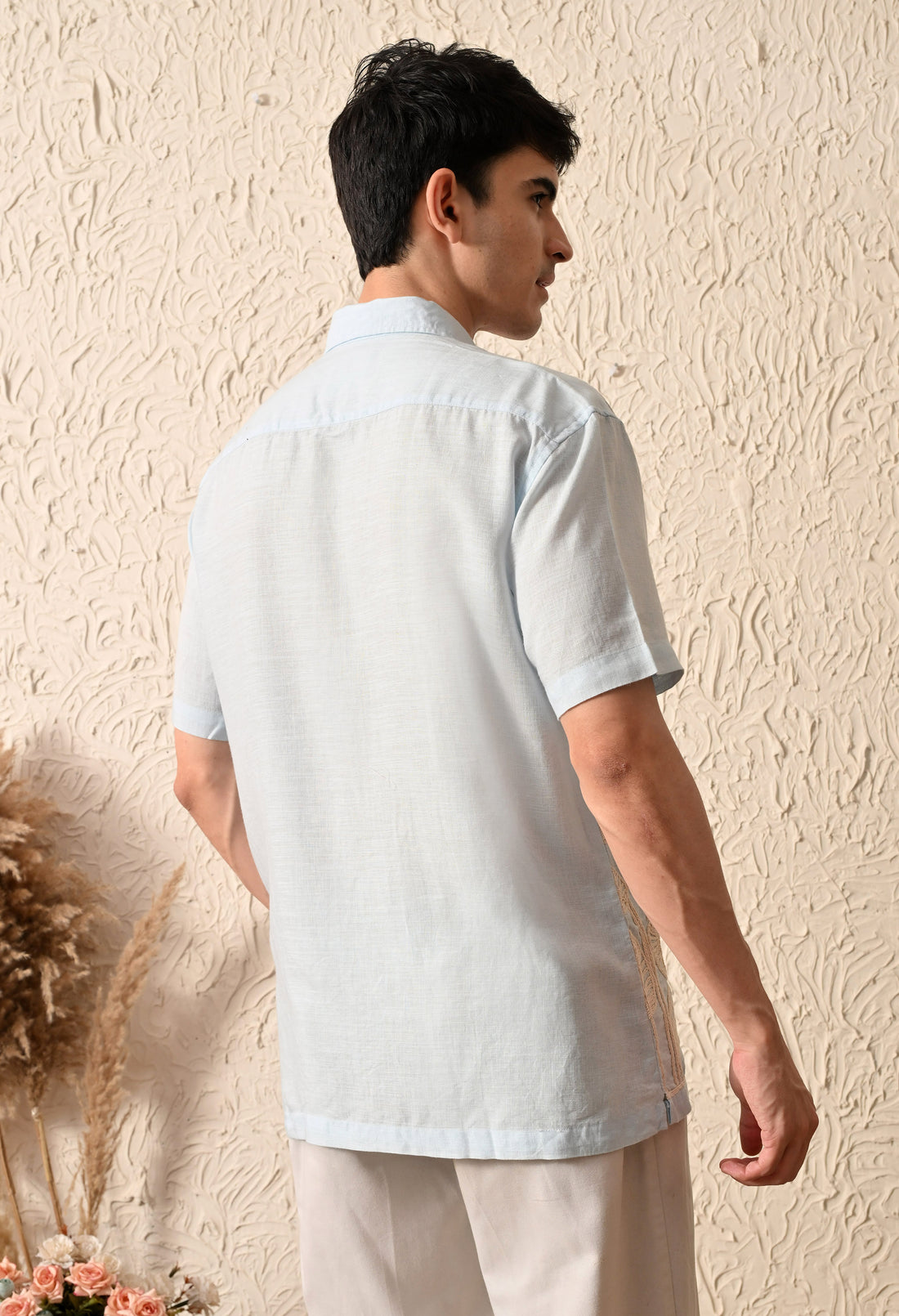 Embroidered Relaxed Fit Half Sleeve Shirt