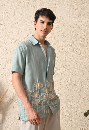 Embroidered Relaxed Fit Half Sleeve Shirt