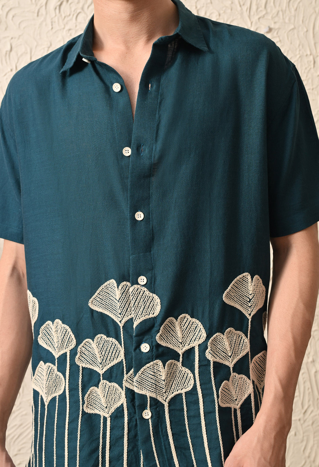 Embroidered Relaxed Fit Half Sleeve Shirt