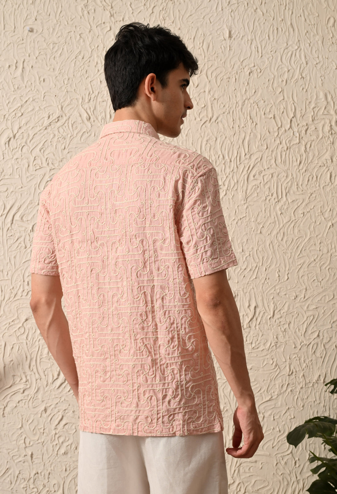 Embroidered Relaxed Fit Half Sleeve Shirt