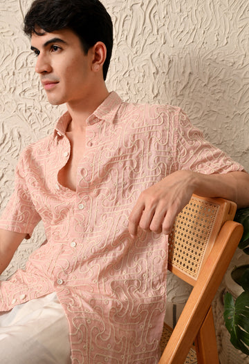 Embroidered Relaxed Fit Half Sleeve Shirt