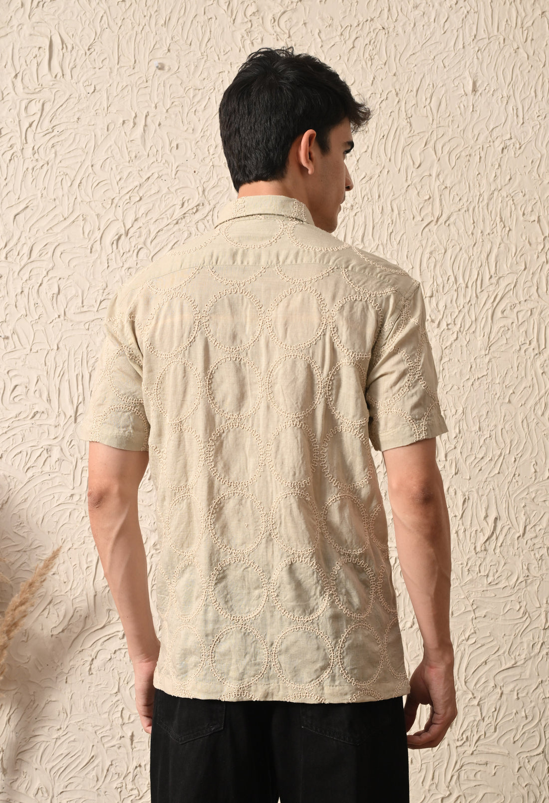 Embroidered Relaxed Fit Half Sleeve Shirt