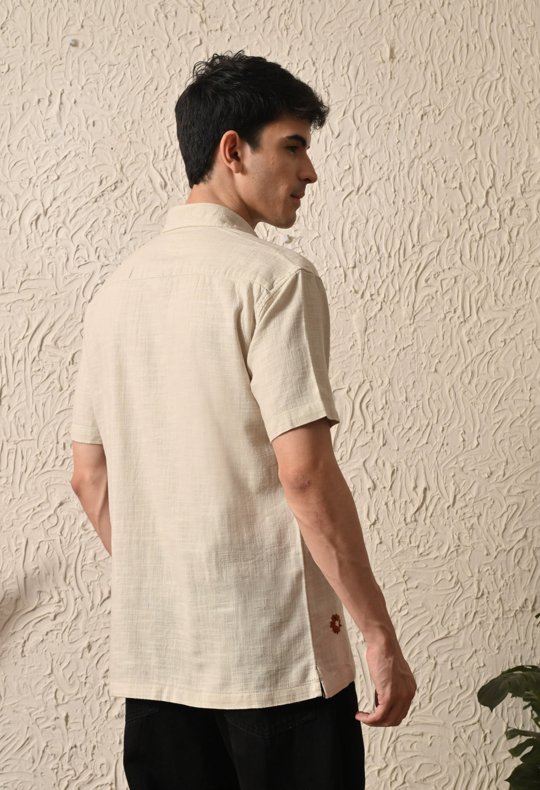 Embroidered Relaxed Fit Half Sleeve Shirt